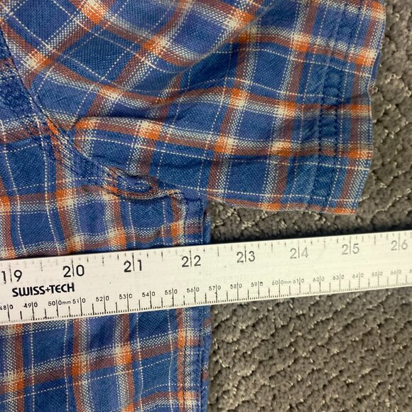 Fat Face Short Sleeve Kettering Check Shirt Men's Large Button Up Blue Indigo - Picture 11 of 12